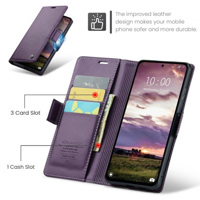 Bild 6, CASEME CASEME Xiaomi Redmi Note 14 5G Fodral RFID Läder Lila