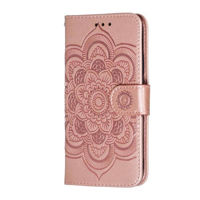 Bild 3,  iPhone X/Xs - Mandala Läder Fodral - Roséguld