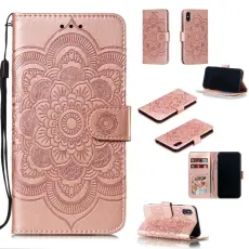  iPhone X/Xs - Mandala L&auml;der Fodral - Ros&eacute;guld