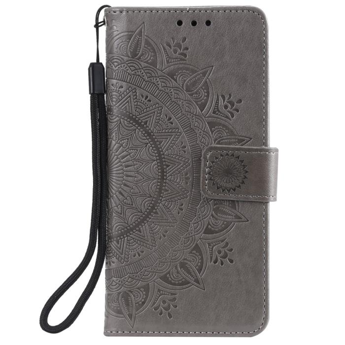 Bild 2,  iPhone 11 - Plånboksfodral Mandala - Grå