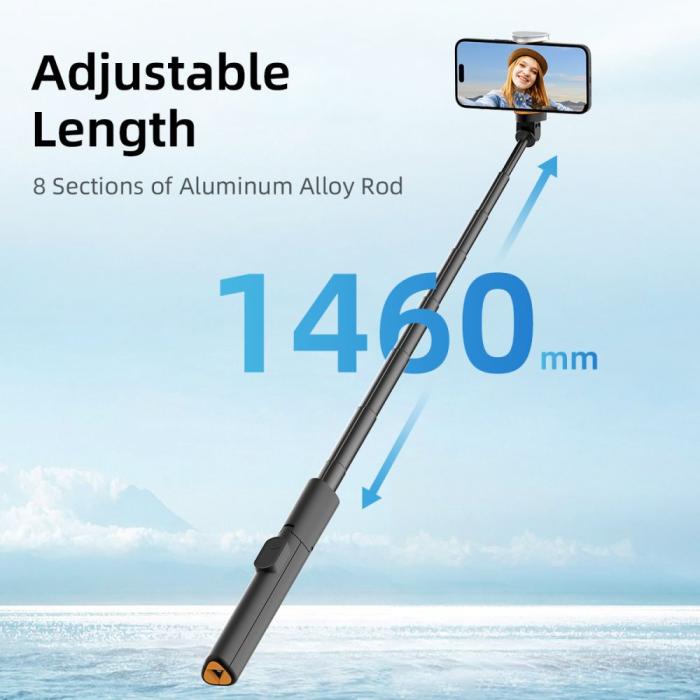 Bild 6, Tech-Protect Tech-Protect 146 cm Bluetooth Selfiestick Tripod Svart