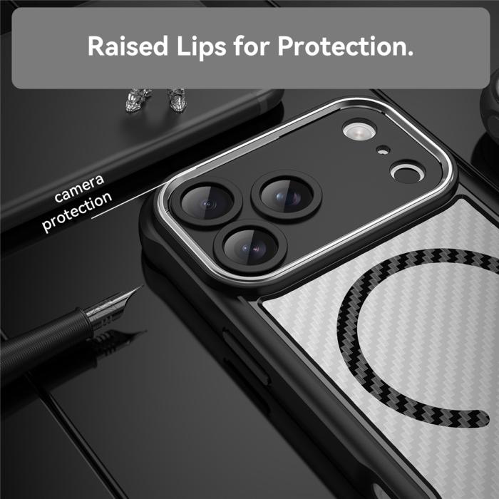 Bild 4,  iPhone 17 Pro Max Skal MagSafe Kolfiber Textur Svart