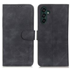 KHAZNEH KHAZNEH Galaxy A35 5G Fodral Retro L&auml;der Svart