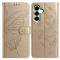  Samsung Galaxy A37 5G Fodral Med Fjäril Tryck Guld