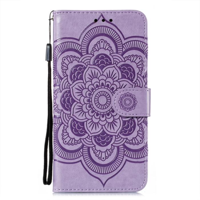 Bild 2,  Samsung Galaxy S22 Fodral Sun Mandala Läder Lila
