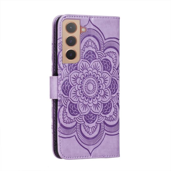 Bild 3,  Samsung Galaxy S22 Fodral Sun Mandala Läder Lila