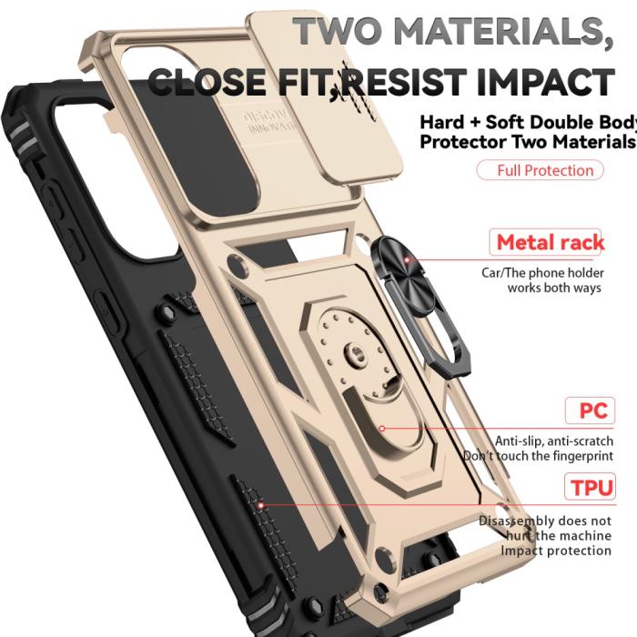 Bild 6,  Samsung Galaxy A56 5G/A36 5G Skal CamShield Ring Hybrid Guld