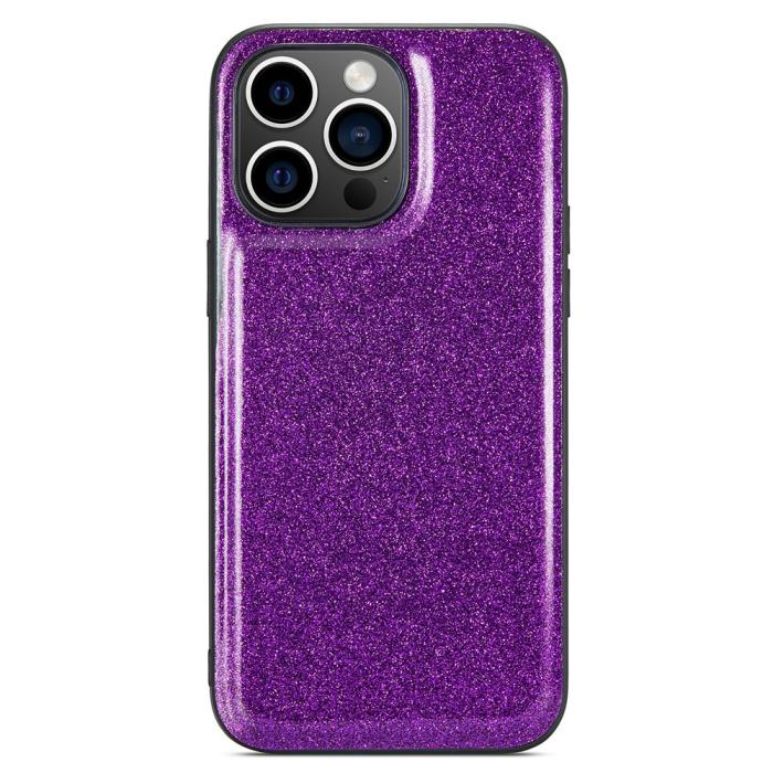 Bild 3, DG.MING DG.MING iPhone 15 Pro Skal Läder Glitter Lila