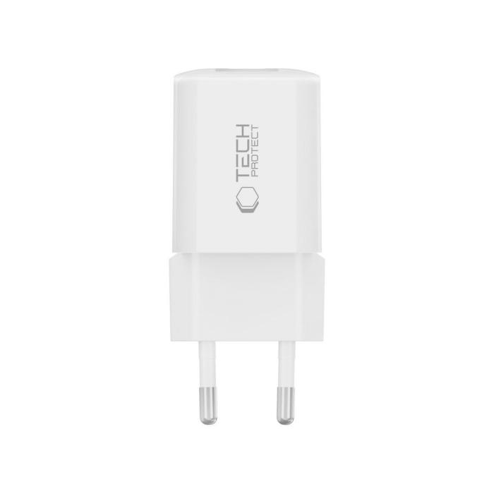 Bild 3, Tech-Protect Tech-Protect 33W Väggladdare PD QC USB-C / USB-A Vit