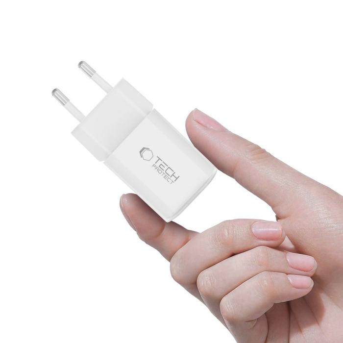 Bild 5, Tech-Protect Tech-Protect 33W Väggladdare PD QC USB-C / USB-A Vit