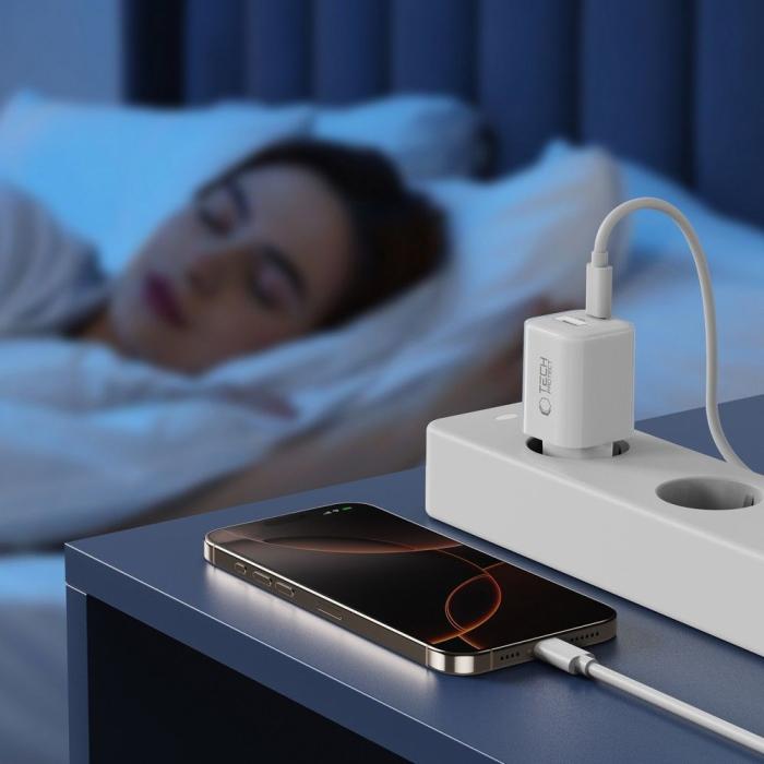 Bild 6, Tech-Protect Tech-Protect 33W Väggladdare PD QC USB-C / USB-A Vit