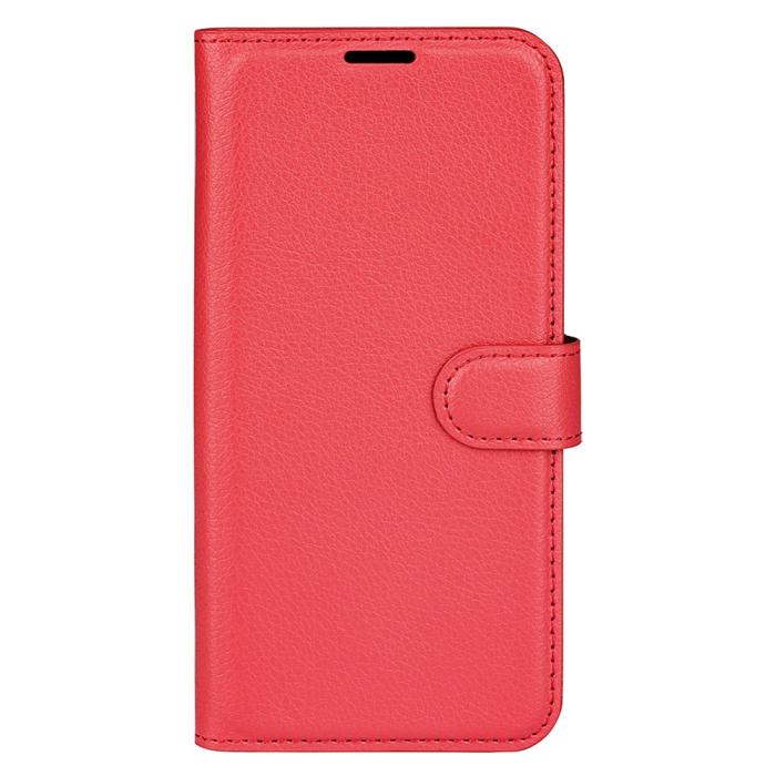 Bild 5,  Samsung Galaxy S25 Plus Fodral Litchi Läder Röd