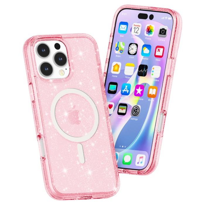 Bild 3,  iPhone 16 Pro Skal MagSafe Glitter Rosa