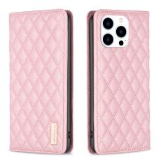 BINFEN BINFEN iPhone 15 Pro Fodral Diamond Flip L&auml;der Rosa
