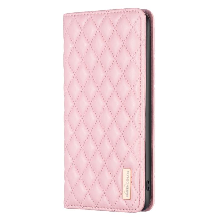 Bild 2, BINFEN BINFEN iPhone 15 Pro Fodral Diamond Flip Läder Rosa