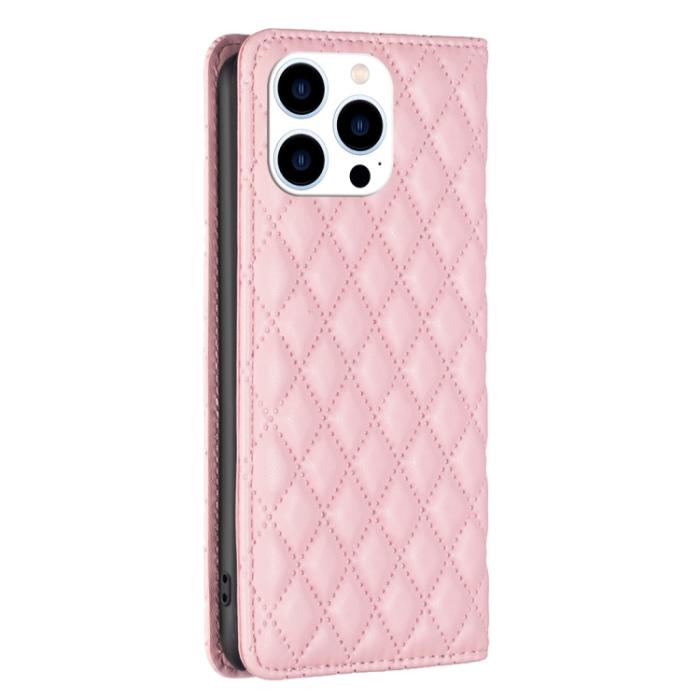 Bild 3, BINFEN BINFEN iPhone 15 Pro Fodral Diamond Flip Läder Rosa