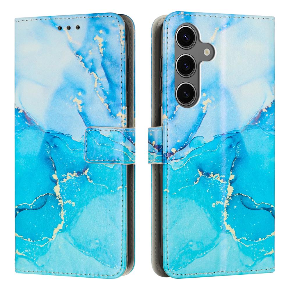  Samsung Galaxy A37 5G Fodral Läder Marmor Blå / Grön