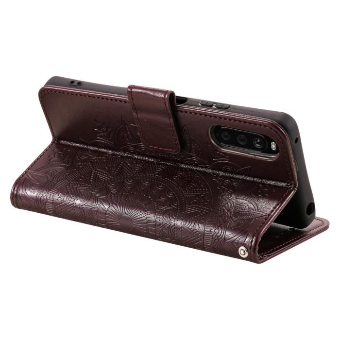 Bild 4,  Sony Xperia 10 VI Mandala Läder Fodral Brun