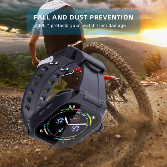 Bild 4, ShellBox ShellBox Armband Apple Watch 41 mm Vattentätt IP68 Skal Svart