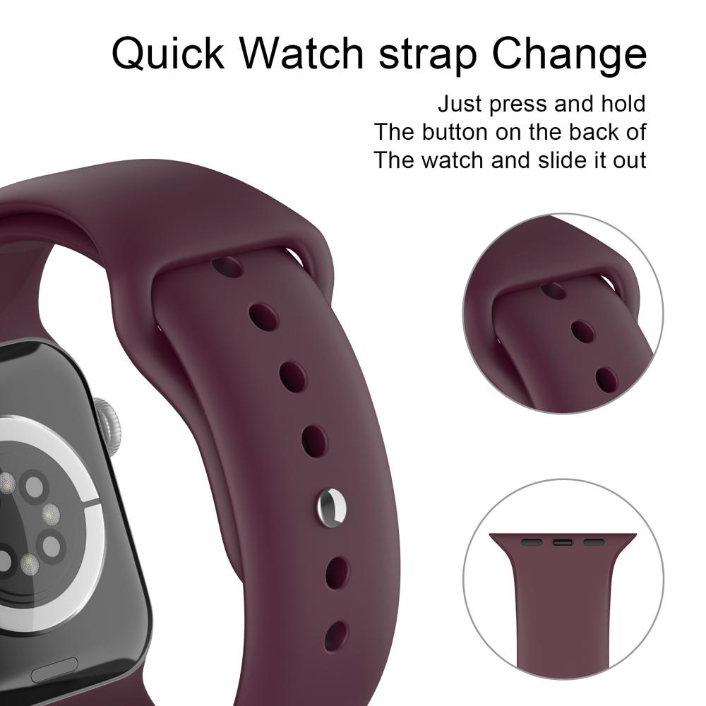 ColorPop Apple Watch 42/44/45/46/49 mm Silikon Armband (S/M) Vinröd