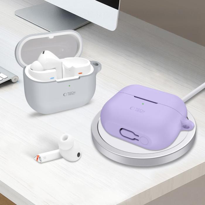Bild 4, Tech-Protect Tech-Protect Samsung Galaxy Buds 3 / 3 Pro / 3 FE Skal Silikon Hook Lavender