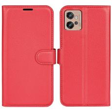 Motorola Moto G32 Fodral Litchi L&auml;der R&ouml;d