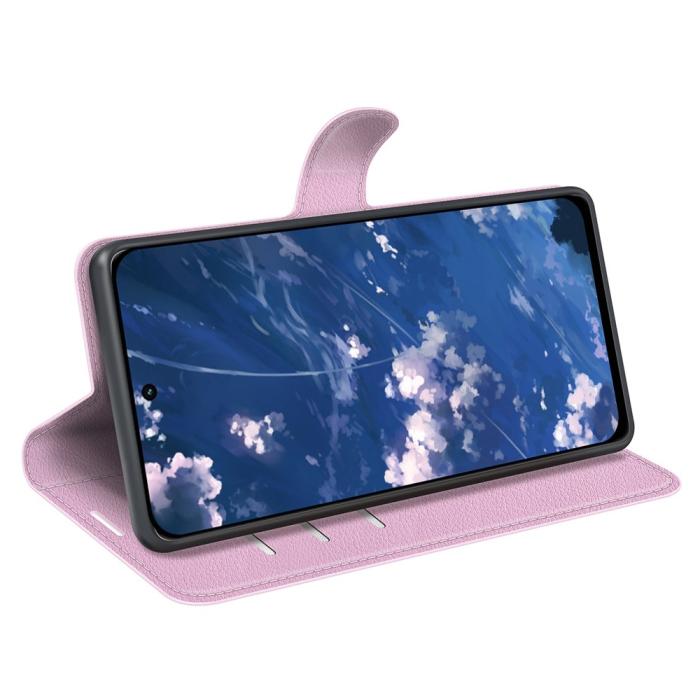 Bild 3,  Motorola Moto G32 Fodral Litchi Läder Ljus Rosa