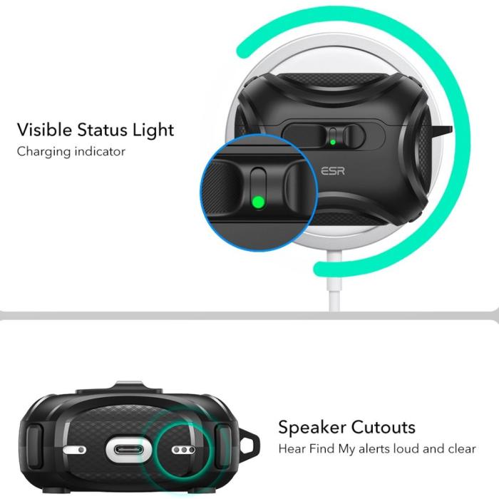 Bild 6, ESR ESR AirPods Pro 3 Skal MagSafe Cyber FlickLock HaloLock Svart