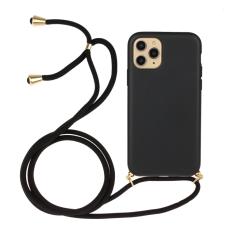  iPhone 15 Pro Skal Strawberry Design Med Strap Svart