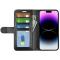  iPhone 15 Pro Plånboksfodral Läder Svart