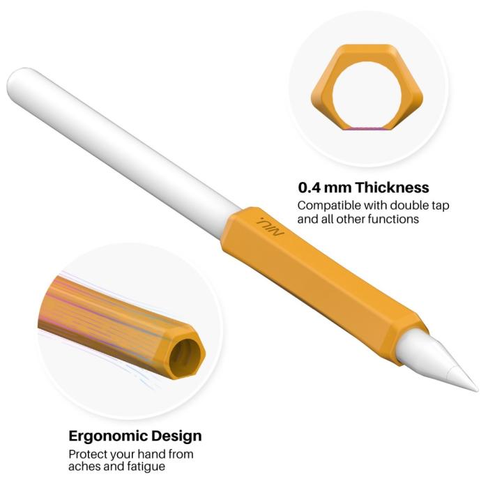 Bild 5, AHASTYLE AHASTYLE Apple Pencil 1/2/Pro Penngrepp Silikon Svart