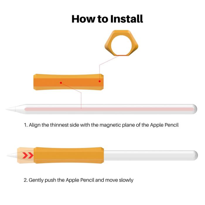Bild 6, AHASTYLE AHASTYLE Apple Pencil 1/2/Pro Penngrepp Silikon Svart