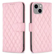  iPhone 15 Fodral Diamond L&auml;der Rosa