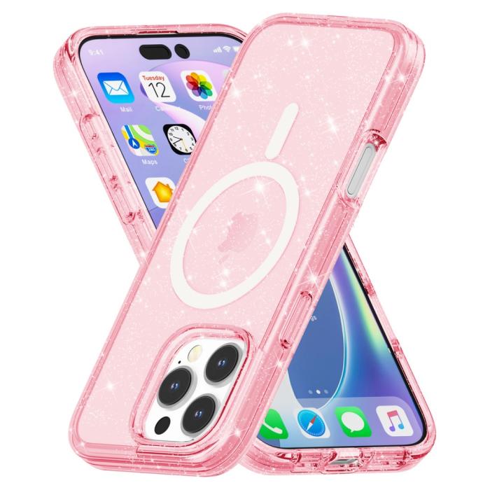 Bild 4,  iPhone 16 Pro Skal MagSafe Glitter Rosa