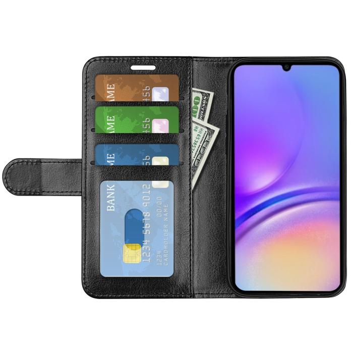 Bild 5,  Samsung Galaxy A07 Fodral Crazy Horse Läder Svart