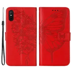  Xiaomi Redmi 9A / 9AT Fodral Butterfly R&ouml;d