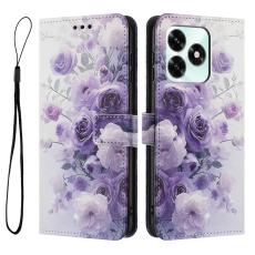  Honor X5c Plus Fodral Med Tryck Lila Rosor