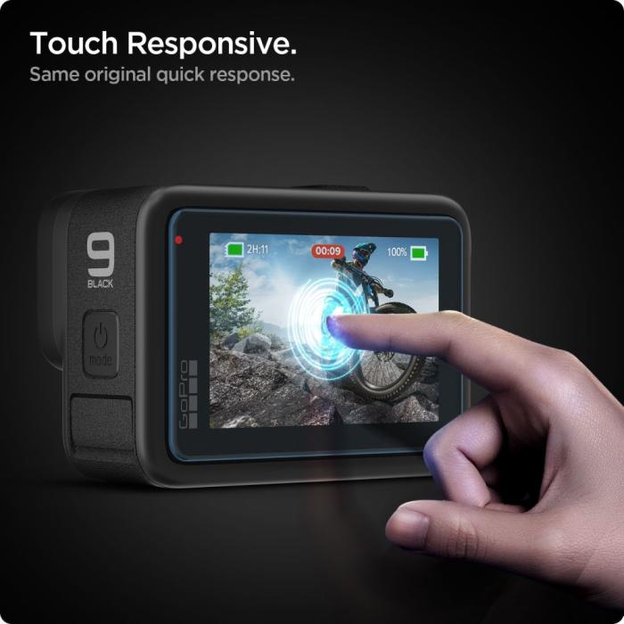 Bild 5, Spigen Spigen GoPro Hero 12/11/10/9 2-SET Glas.tR Slim + Film Transparent