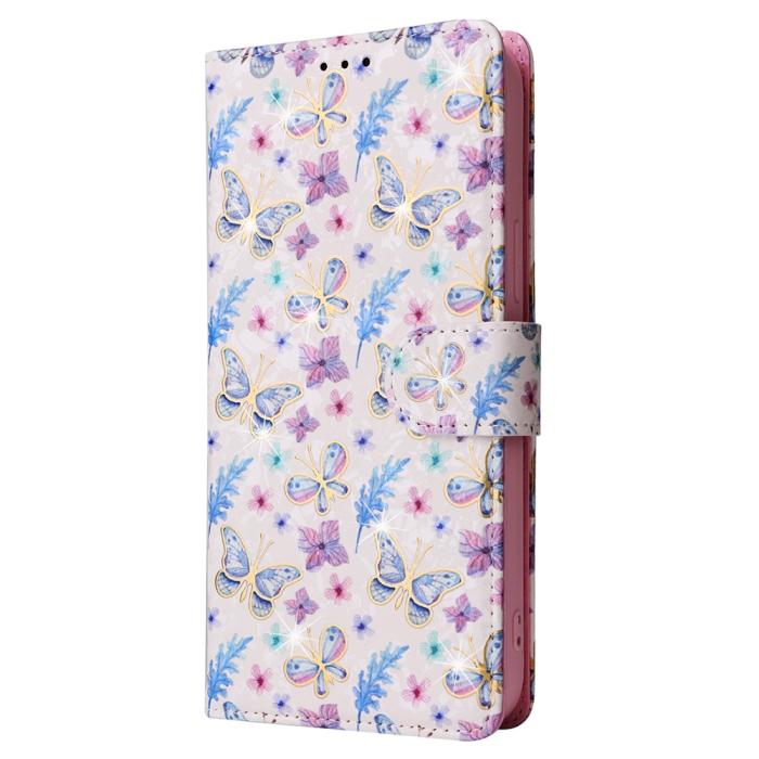 Bild 6,  iPhone 16 Pro Fodral RFID Läder Fjärilar / Blommor