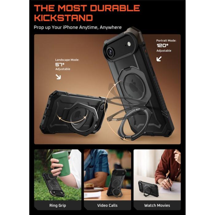 Bild 4, Supcase Supcase iPhone Air Skal MagSafe Unicorn Beetle Grip Svart