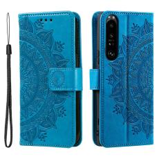  Sony Xperia 1 VI Mandala L&auml;der Fodral Bl&aring;