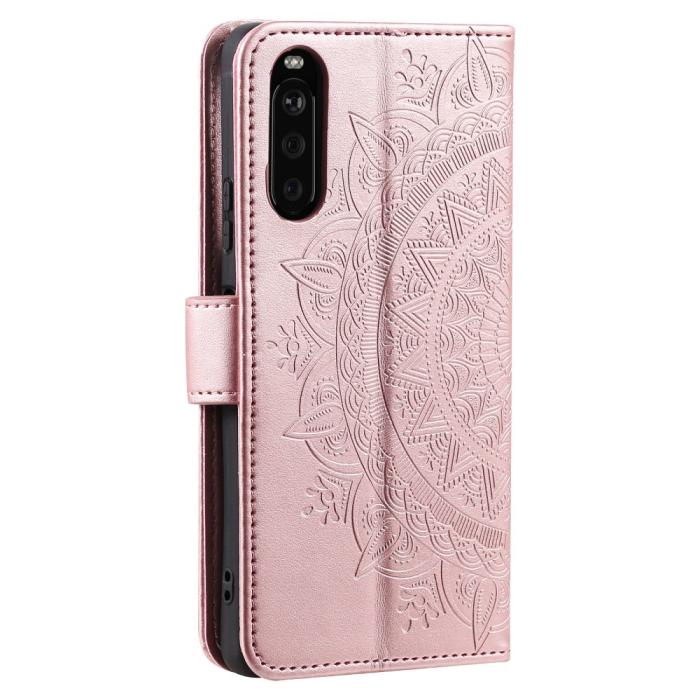 Bild 6,  Sony Xperia 10 VI Mandala Läder Fodral Roséguld