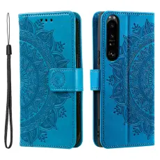  Sony Xperia 1 VI Mandala L&auml;der Fodral Bl&aring;