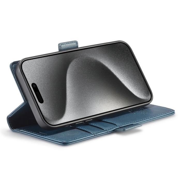Bild 3, LC.IMEEKE LC.IMEEKE iPhone 16 Pro Fodral Läder Blå