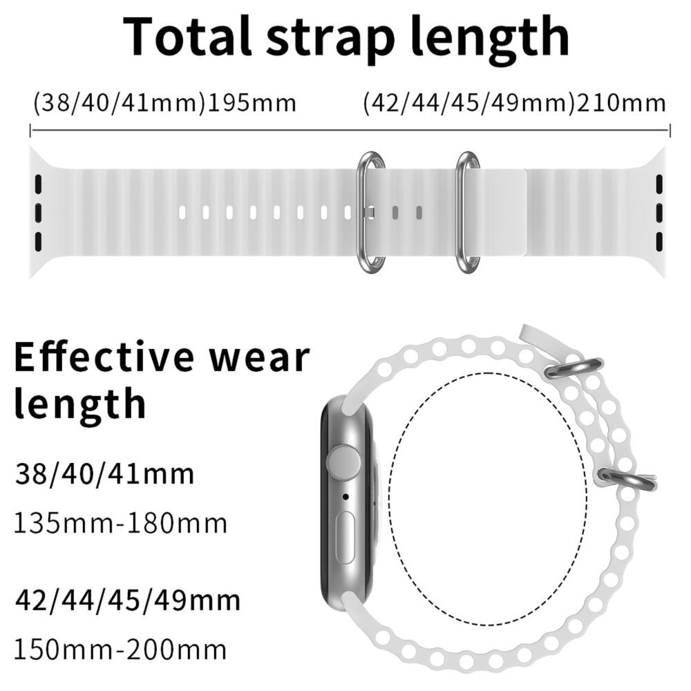 ColorPop Apple Watch 42/44/45/46/49 mm Armband Ocean Wave Vit