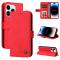  iPhone 15 Pro Fodral Skin Feel Läder Röd