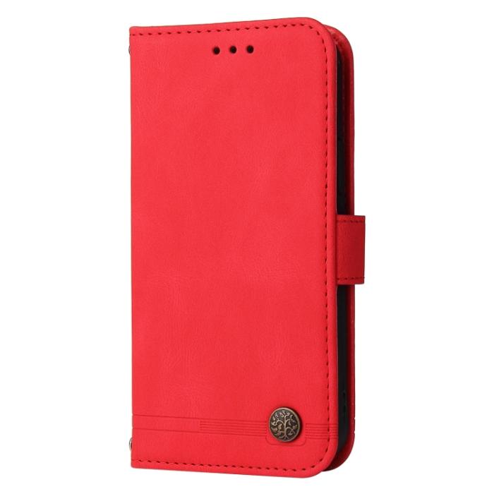 Bild 2,  iPhone 15 Pro Fodral Skin Feel Läder Röd
