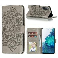  Samsung Galaxy S20 FE - Mandala L&auml;der Fodral - Gr&aring;