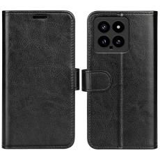  Xiaomi 14 Fodral Crazy Horse L&auml;der Svart