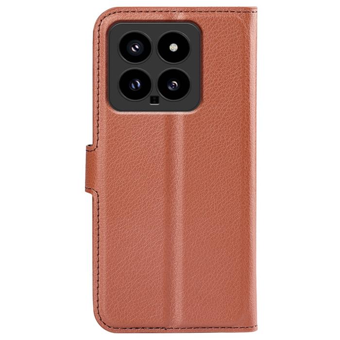 Bild 6,  Xiaomi 14 Fodral Litchi Läder Brun